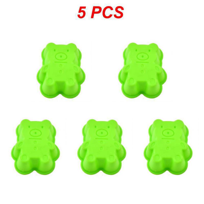 1/3/5 bucăți ceașcă din silicon pentru prăjituri, anti-aderent, în formă de urs, accesorii de bucătărie, unelte de copt, matriță pentru budincă, ceașcă Marfen