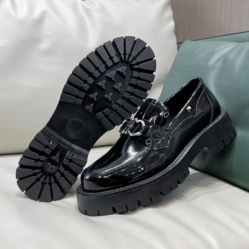 One-Pedal  Small Leather Shoes Male Retro Student Korean Version British College Style Single Shoes Lazy Loafers 21288-T