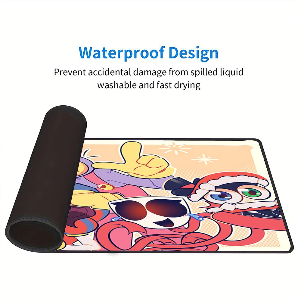 Happy Cartoon Characters Large Gaming Mouse Pad Nonslip Rubber Base Waterproof Desk Mat For Office Pc Laptop