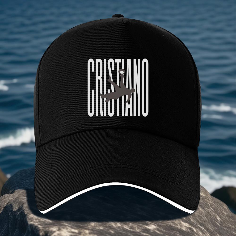 1Pc Cristiano Silhouette Logo Baseball Cap - Lightweight Adjustable Snapback Hat, With Cristiano Lettering, All-Season