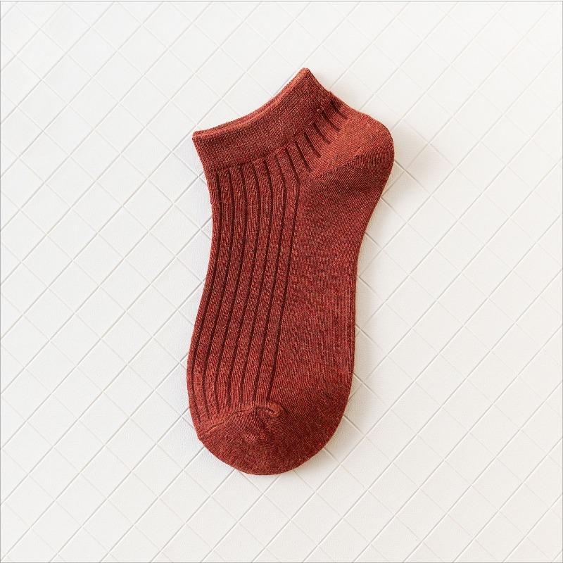 Women's Summer New Style Draw A Solid Color Breathable Cotton Boat Socks
