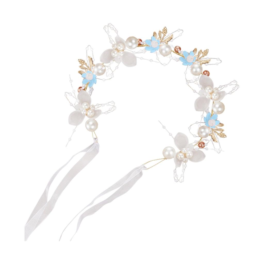 Flower Wreath Headband, Flower Headband, Pearl Headband, Bride's Children's Headwear