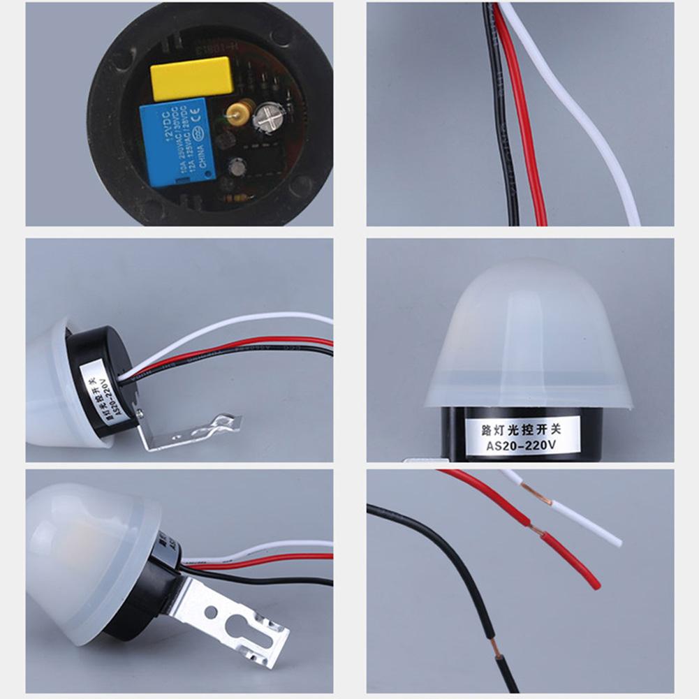 Automatic Light Control Switch Voltage Compatibility Automatic On Off White Photocell Sensor Long Service Life
