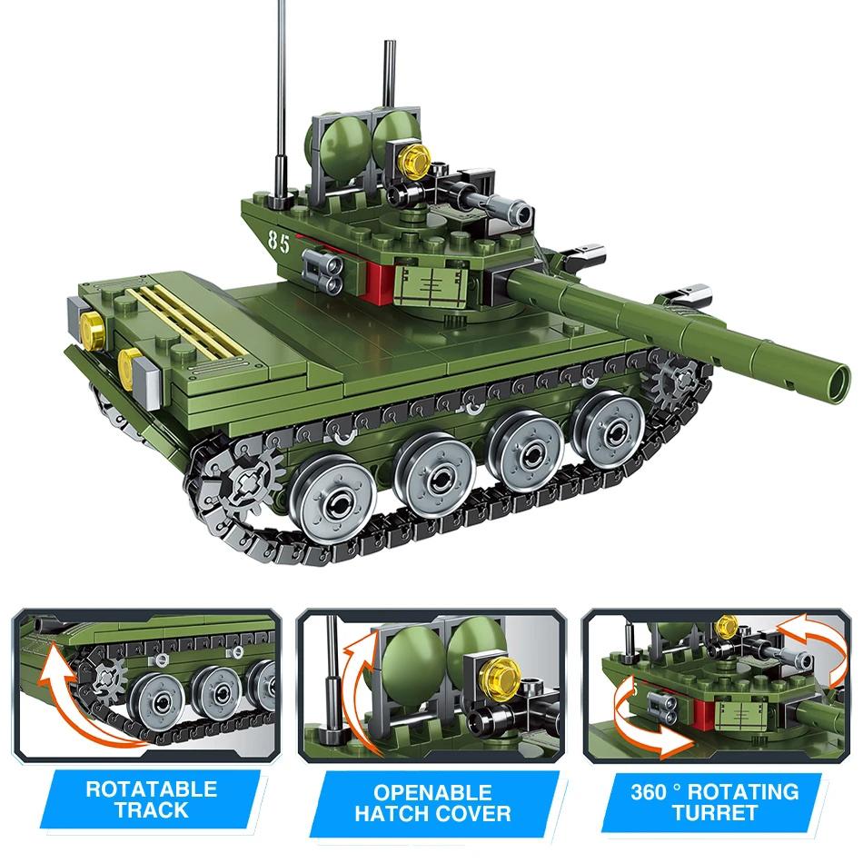 

336 шт. Военный основной боевой танк, строительные блоки, фигурки солдат, кирпичи, развивающие игрушки для детей, мальчиков