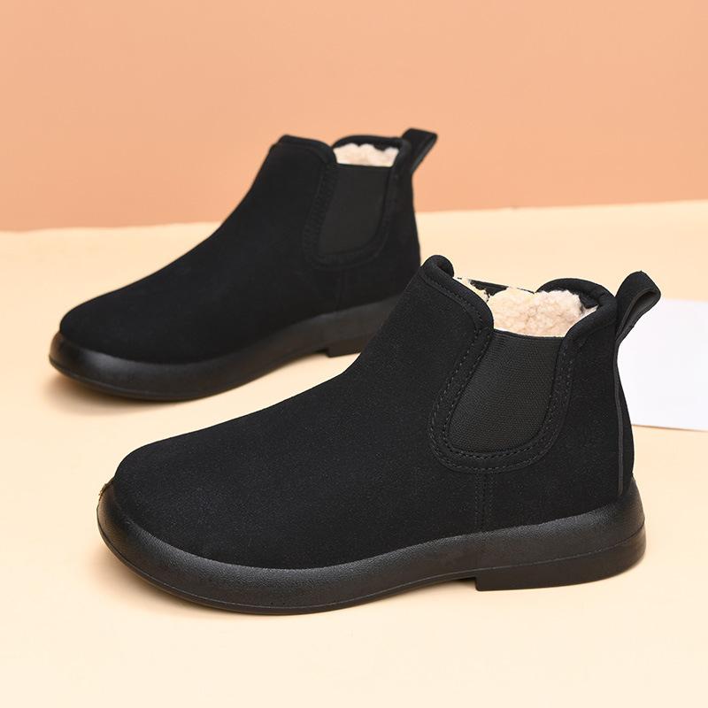 Fleece Cotton Shoes for Women, Warm Shoes, Flat, Comfortable and Versatile Ankle Boots, Anti-slip Snow Boots