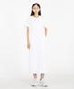 Row To Row Wrd051 Knit Cotton Slim Long Dress (White)