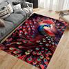 Colorful Peacock Pattern Carpet with Vibrant Tail Feathers for Home Decor Suitable for Use As an Anti-slip for Living Room Bedroom Sofas