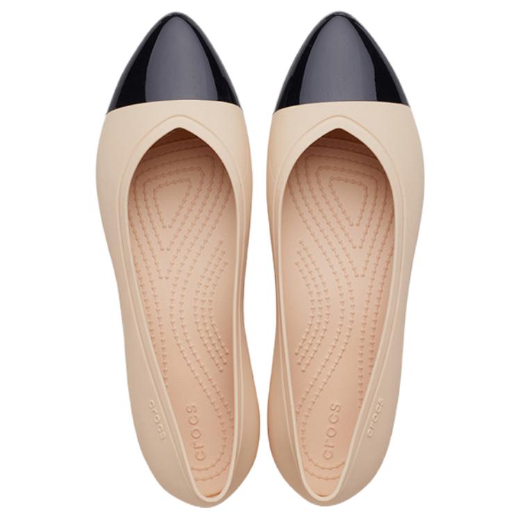 Crocs PU Comfortable Versatile Casual Flats Women Flats Khaki 210321-2DS