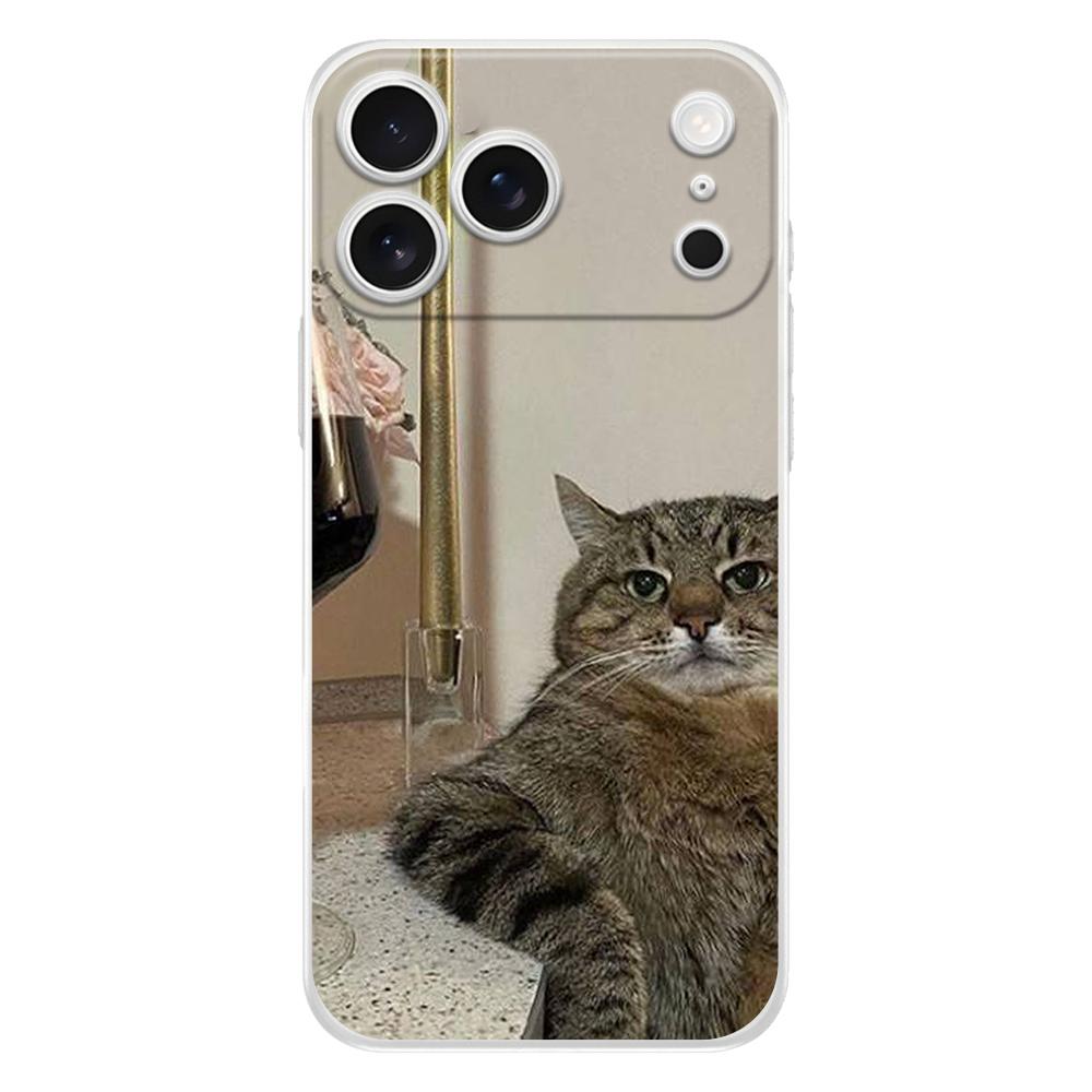 Soft Clear TPU Phone Case For iPhone 17 Air 16E 16 11 15 14 Pro MAX 12 13 7 8 Plus SE Easter Cover Protection Funny Animal Cat