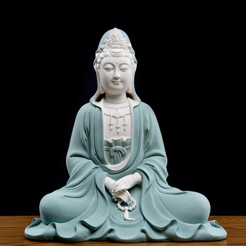 Ceramic Jing Si Guan Yin Sculpture Statue Large-size Handmade 3d Sculpture High-end Home Decoration Accessories