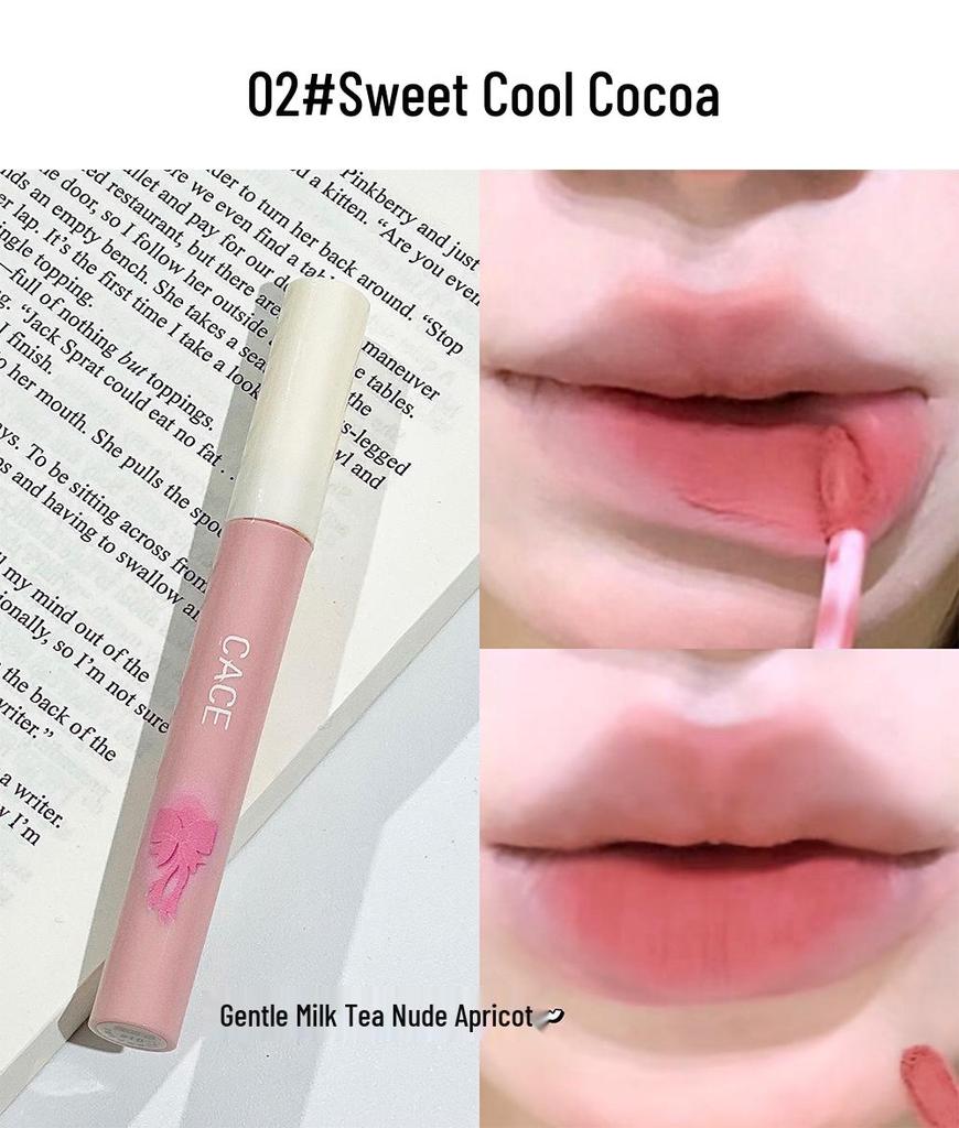 Butterfly Dream Lip Mud: Matte Nude Lip Glaze & Cute Necklace Set