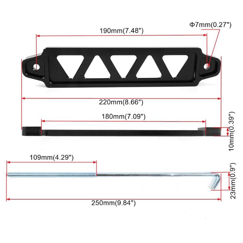 Universal Aluminum Auto Battery Holder 218mm 190mm Easy Install Tie Down Mount Bracket For Enhanced Battery Safety