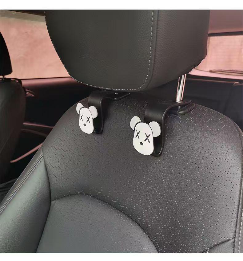 Universal Cute Cartoon Car Seat Back Hook - No Installation, Multipurpose, Strong Load Bearing