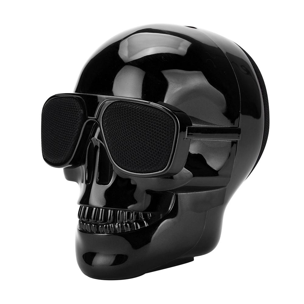 Plating Skull Přenosný bezdrátový reproduktor Bluetooth Mini Subwoofer Stereo s DSP kompatibilní s telefonem/PC Outdoor Car Waterproof Audio
