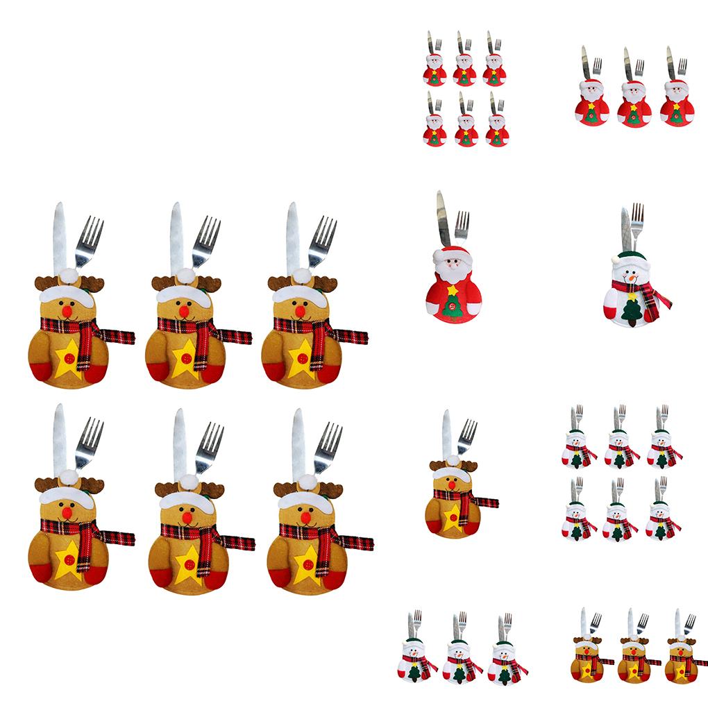 1pc Christmas Silverware Pockets Cover Xmas Party Home Table Dinner Spoons Forks Bags