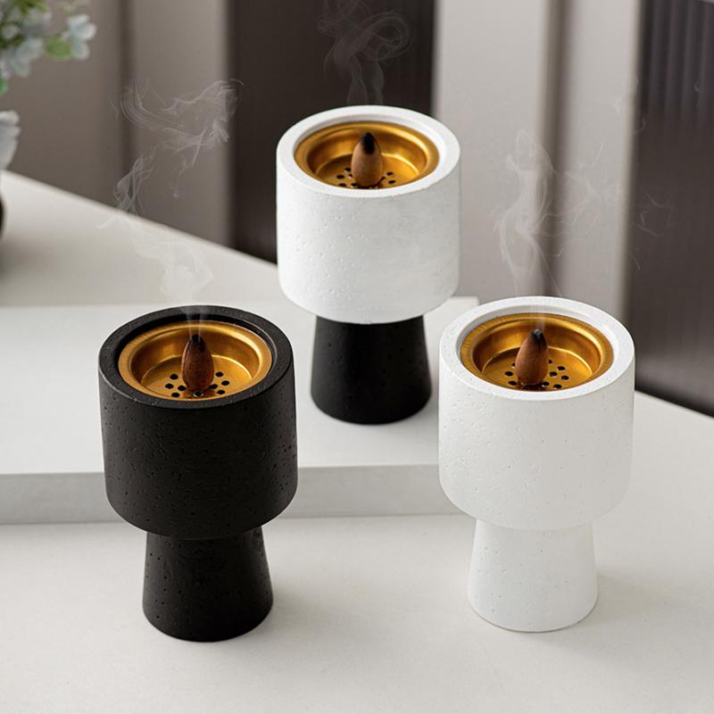 1PC Color Block Unique Cement Ambience Handheld Decorative Solid Color Ornament Aromatherapy Stove Desktop Tabletop Home Supplies