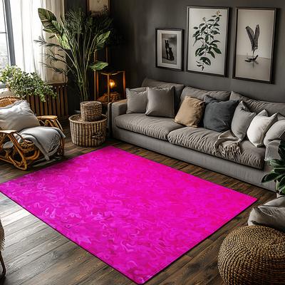 Alfombra Suave y Mullida Lavable Antideslizante Alfombra de Área Sala de Estar Dormitorio Decoración del Hogar Felpudo Alfombras Modernas Abstractas con Patrón Rosa