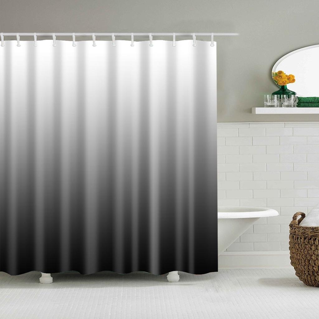 Gradient Bath Curtain For Home Decor Waterproof Shower Curtain With 12 Hooks Bathroom Curtain Bathroom Decor Cortina