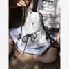 2025 New Niche Design Bag Korean Version of White Sweet Bow Printing Strap-type Bundle Backpack for Women