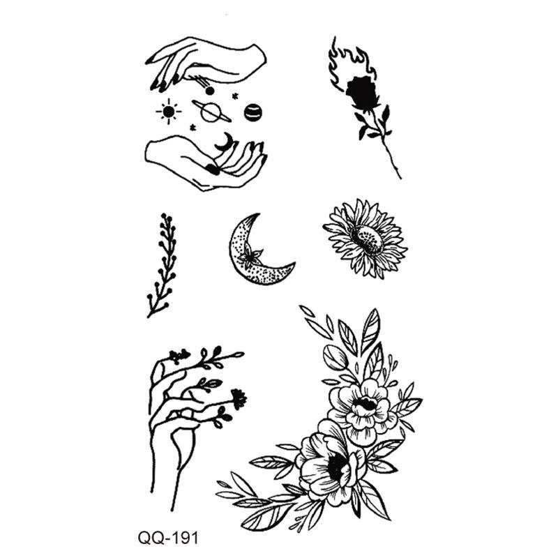 New Style Waterproof Temporary Tattoos: Floral, Butterflies & Lion Designs - Mix & Match Set