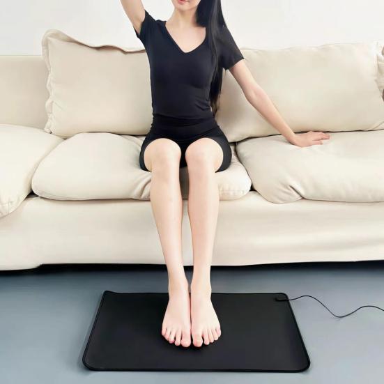 Earthing Grounding Yoga Mat Universal Anti-Slip Conductive Faux Leather Anti-static Stress Relief Foot Therapy Sleep Aid Earthing Mat