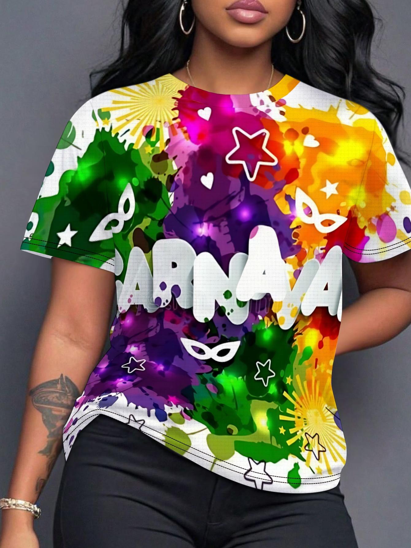 

Joyful Carnival Women S T-Shirt Digital Print Design Comfortable Fit M дубильная кора