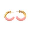 Two-Color Stainless Steel Fashion Stud Earrings with Light Luxury High-End Feel for Women