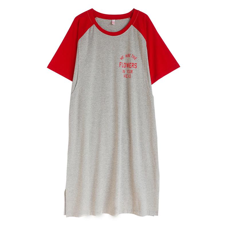 Summer Maternity & Nursing Dress: Short Sleeve Cotton Nightgown for Postpartum Moms