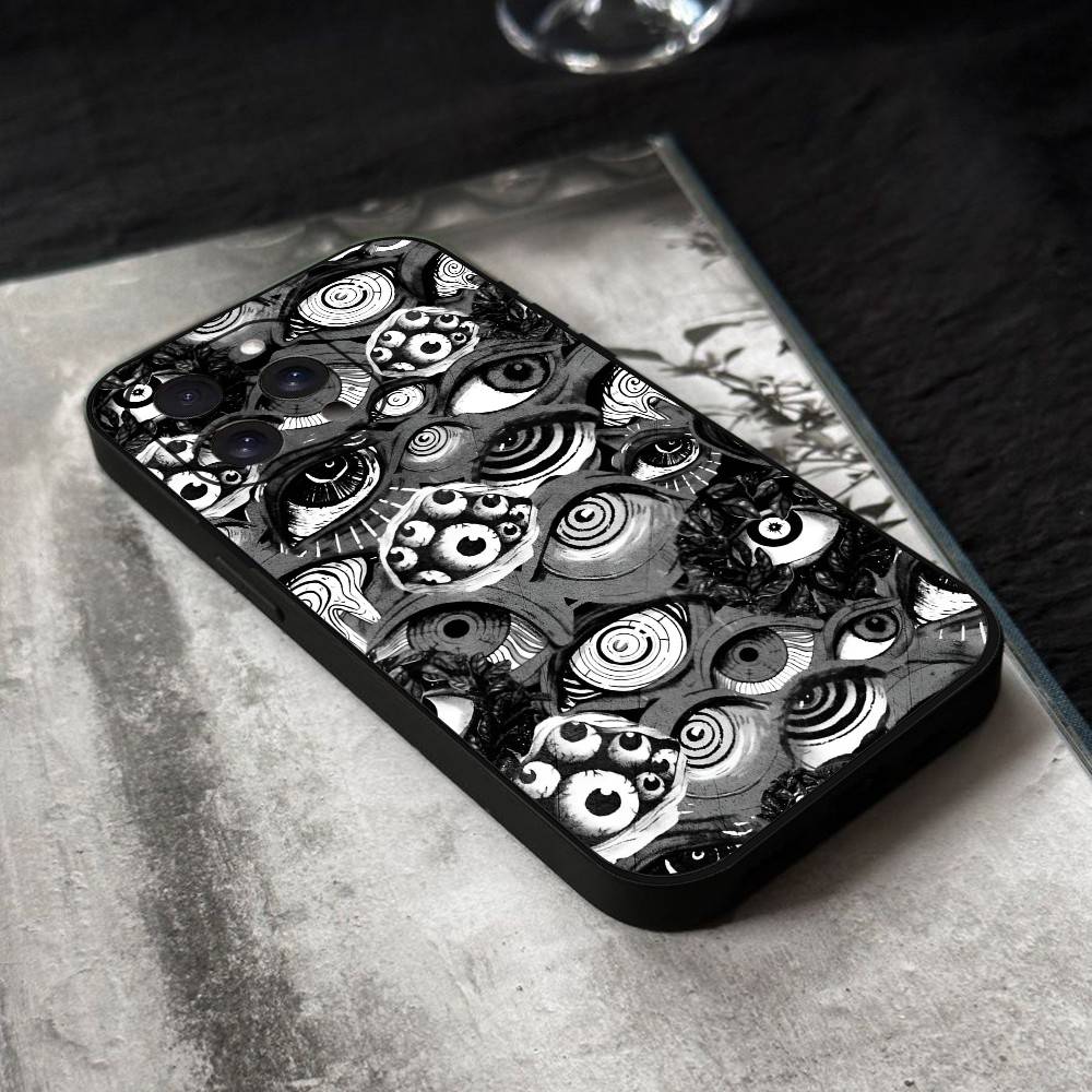 Vintage Evil Eyes Phone Case Black Silicone Soft Shell For IPhone 17 16 15 14 13 12 11 Air Pro Max Plus Hot Sale