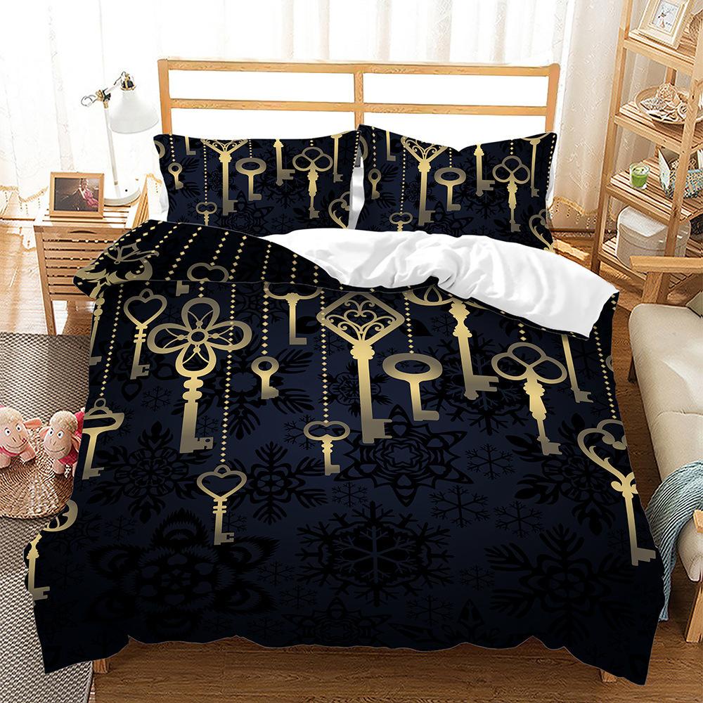 Mechanical Personalized Digital Printing Three-Piece Bedding Home Textile
