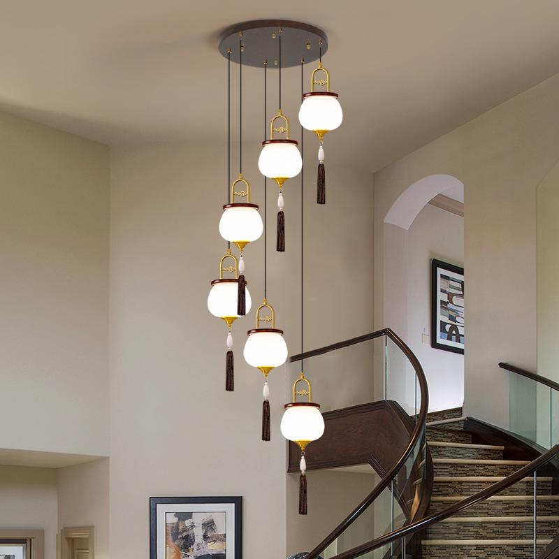 Modern Chinese Spiral Chandelier for Duplex Villas and Restaurants