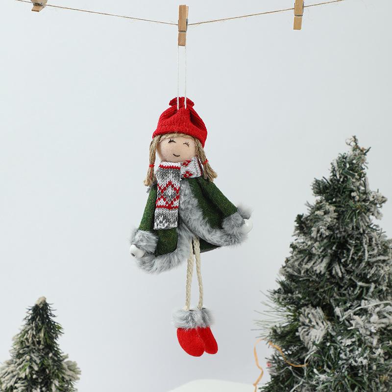 

Новое украшение для рождественской елки Маленькая подвеска Шарф Ангел Длинноногая девочка Моделирующая кукла Подвеска Рождественские украшения One Size
