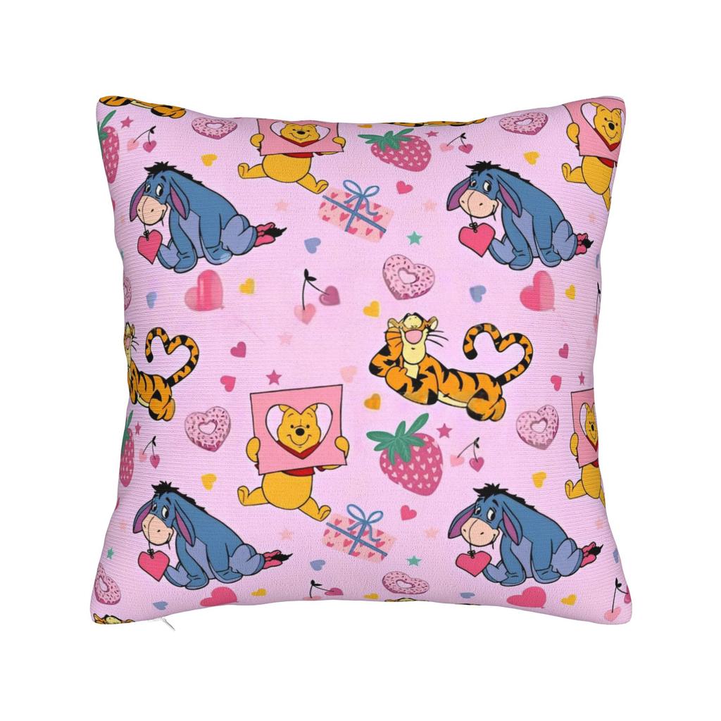 Winnie The Pooh And Tigger Square Pillow Cases Cute Bee Cushion Cover Customized Zipper Decor Pillowcase for Home