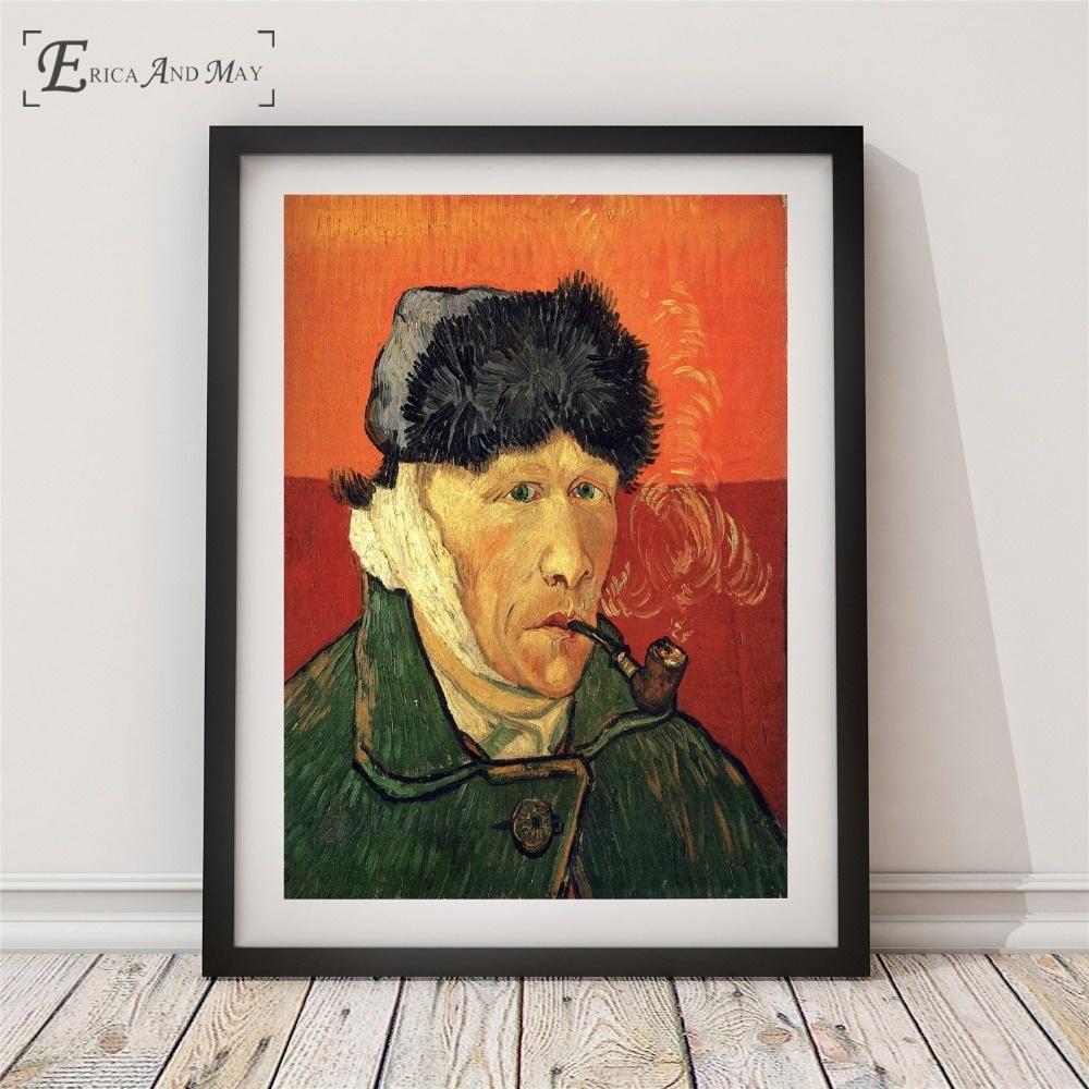 Van Gogh Sunflower Portrait Vintage Poster Prints Oil Painting On Canvas Wall Art Murals Pictures For Living Room Decoration