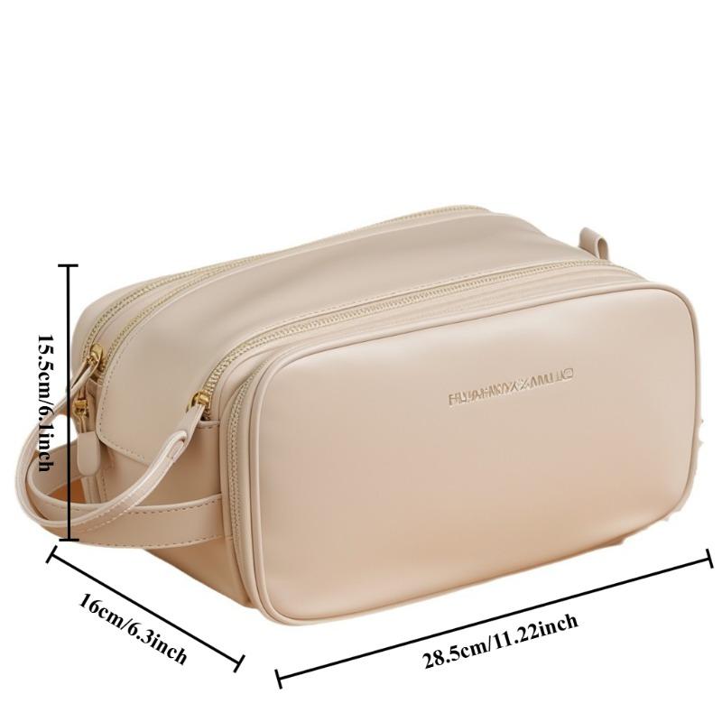 1 Stück Multifunktionale Make-up-Tasche Pinsel Toilettenartikel Große Kapazität Tragbar für Frauen Reise mit einem Hauch von Luxus PU Täglicher Gebrauch