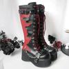 Platform  New Design Gothic Street Women Boots Wedge High Heel Mary Janes Cosplay Dark Black Shoes For Woman Lolita Booties