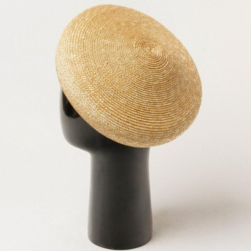 Spring And Summer Hand-Woven Straw Hat Berets High Quality Fine Wheat Straw Beach Sun Hats Women Retro Concave Shape Pillbox Hat