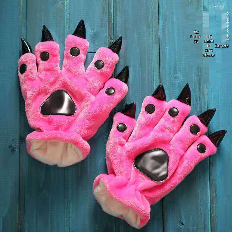 Unisex Dinosaur Claw Cotton Slippers: Cozy Autumn/Winter Velvet Heels, Large Sizes