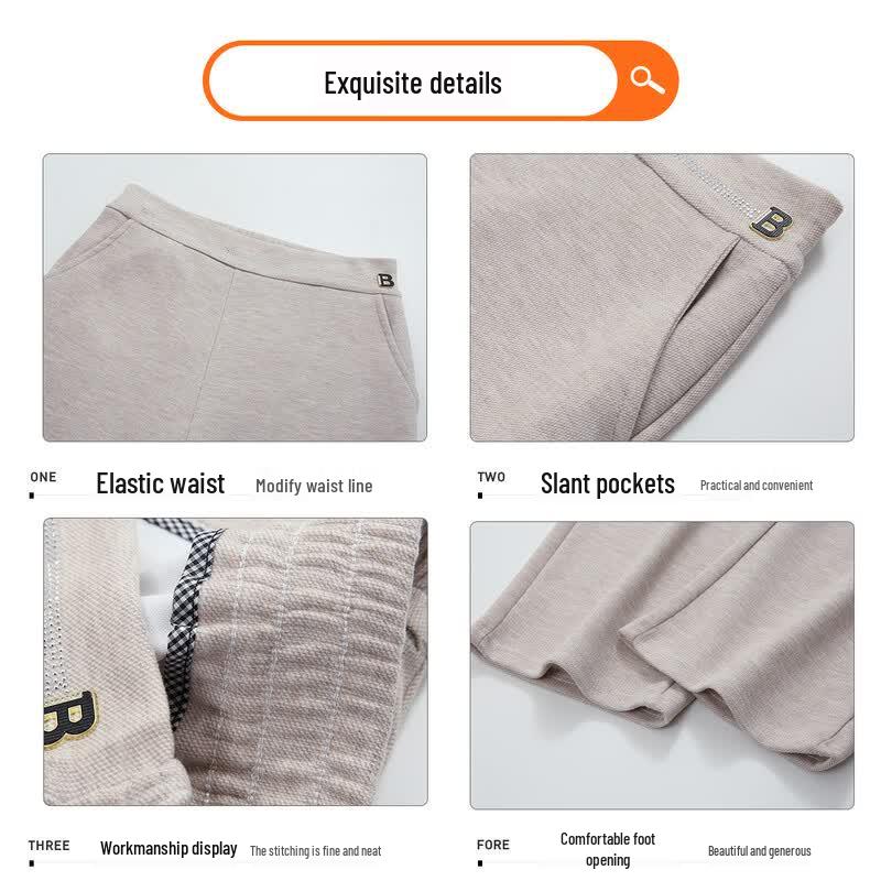 Women's Elastic Waist Casual Straight-Leg Pants