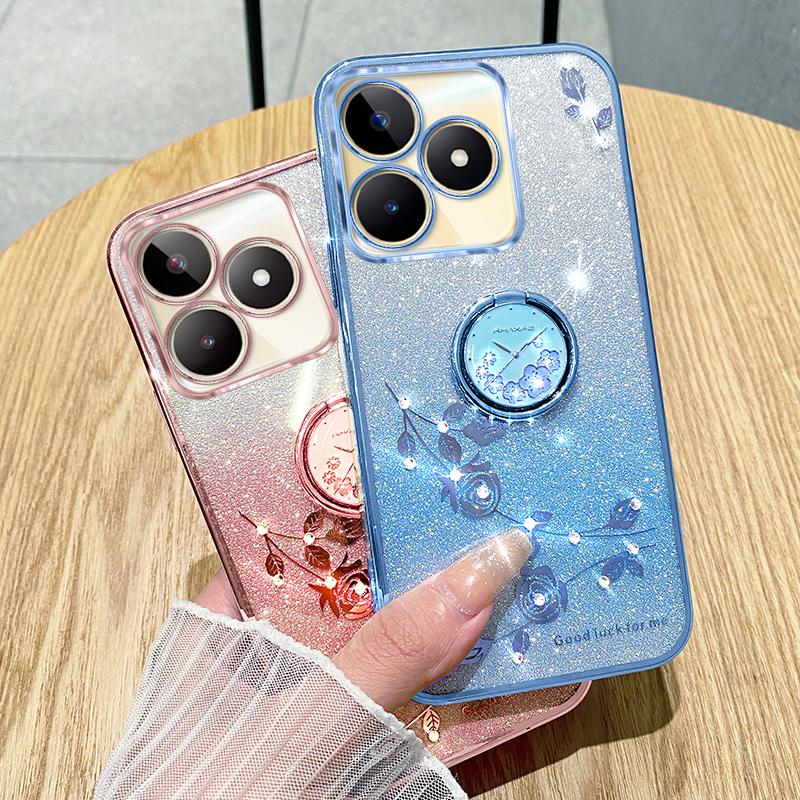 KADEM For Xiaomi Redmi 13 5G/13 4G/Poco M6 4G Kickstand Case Rhinestone Soft TPU Phone Cover