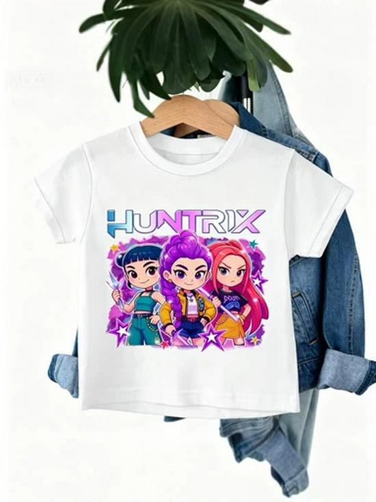 Kpop Dämonenjägerin Girlgroup Baumwoll-T-Shirt - Kinder Rundhals Kurzarm