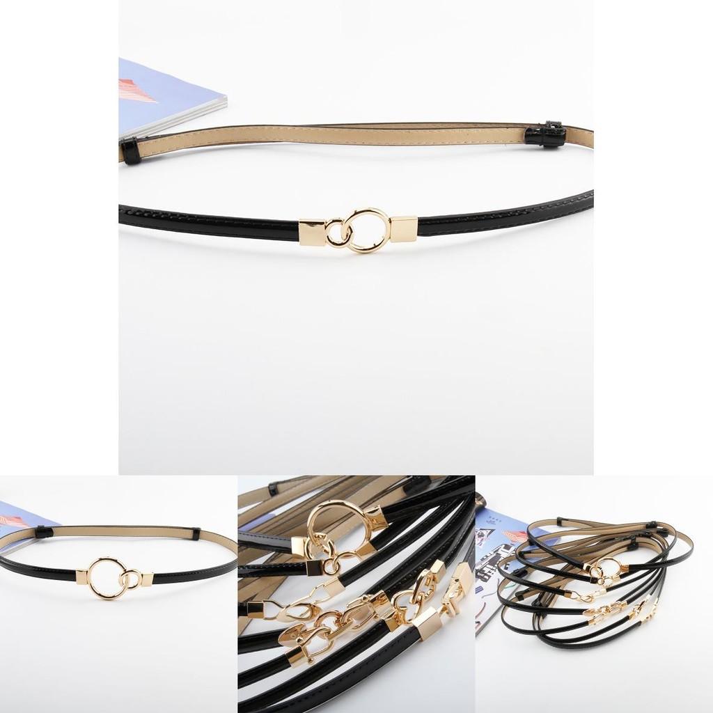 Simple Solid Color Ring Buckle Decoration Women Slim Waist Belt For Casual Looks