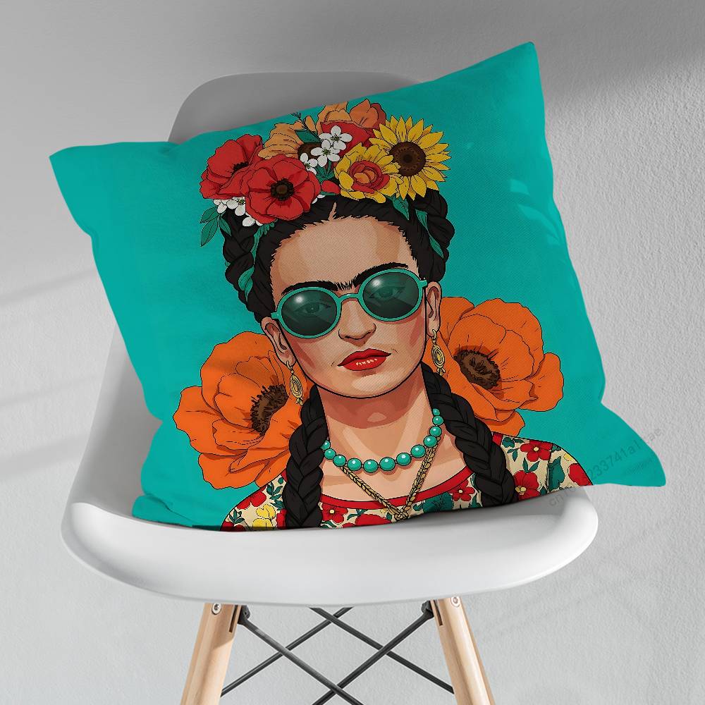 FFridas KKahlo Artiste Pillowcase for Sofa Room Office Decor Printing  Merchandise AllMatch Cushion Cover