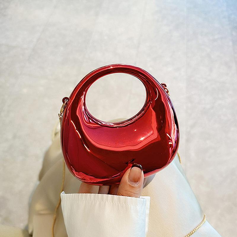 Damekjede Crossbody-veske Liten veske Akryl Metallisk glans Halvmåne Fest Bankett Dameveske Luksushåndveske