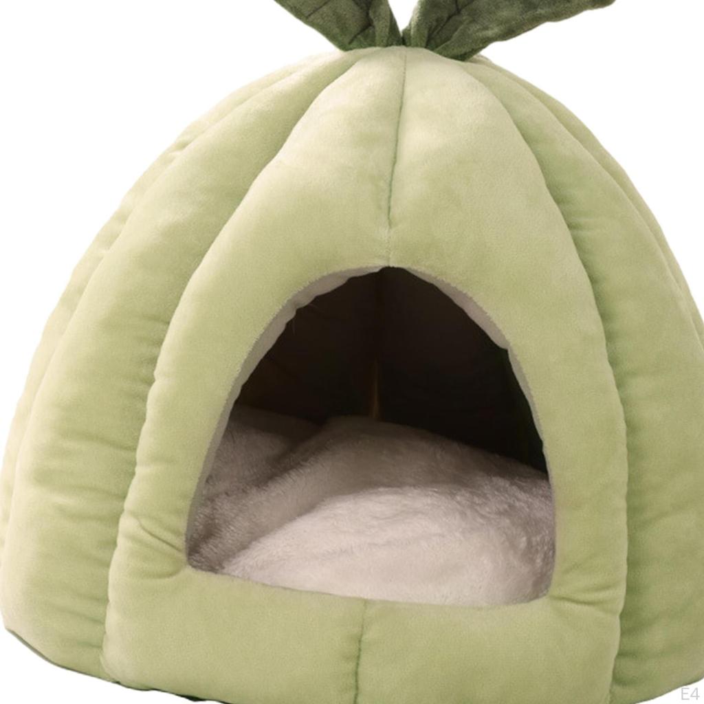Cat Bed for Indoor Cats, Cute Pumpkin Cave House Tent Kitty Washable Nest