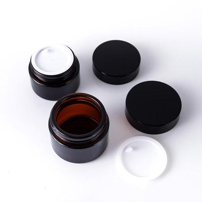 Braunes lichtundurchlässiges Glas-Cremetiegel - Tragbare Reise-Hautpflege-Probenflasche