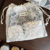 Retro Embroidery Flower Drawstring Pouch Hollow Out Cute String Bags  Cosmetics Bag