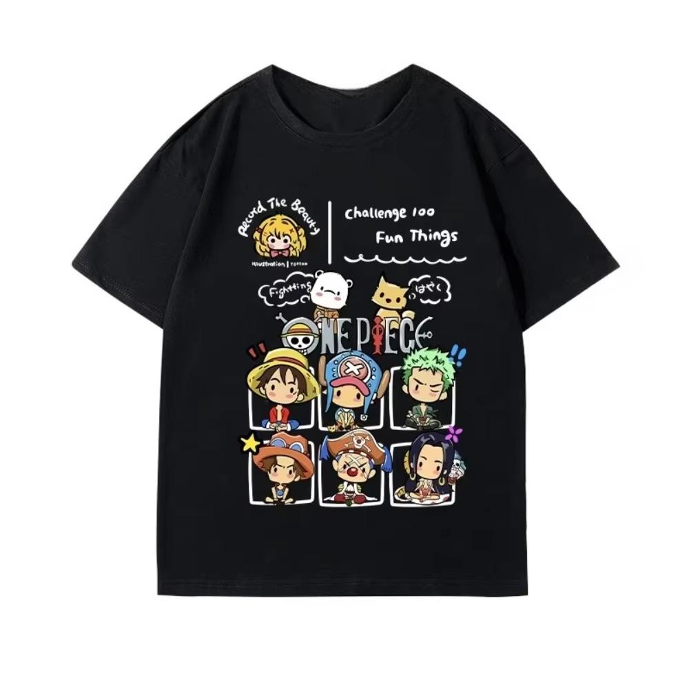 

One Piece Straw Hat Pirates Unisex Tshirt 2026 Summer New Popular Anime Printed American Casual Family Short Sleeved Tee shirts 2XL