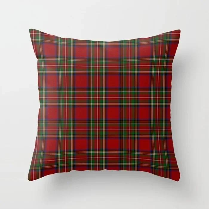 Geometric Plaids Cushion Cover Polyester Throw Pillow Cover Decorative Sofa Pillow Nordic Fashion Scottish Pillowcase 45*45Cm
