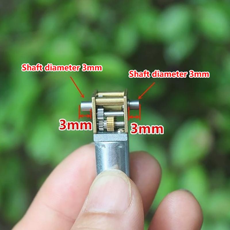 1Pc Dc3V 3.7V 5V 850Rpm D-Shaft Large Torque Micro Turbo Worm Mini N20 Dual Shaft Gear Motor Full Metal Gear Box Reduction Motor